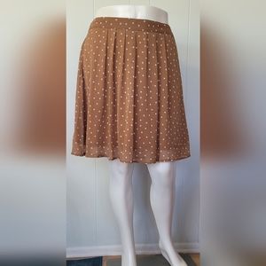 Old Navy tan polka dot pleated mini skirt XL Tall